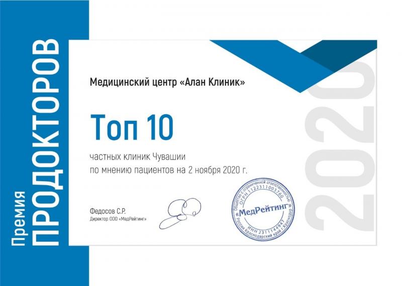 Премия года Продокторов 2020